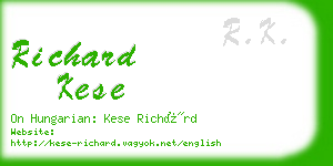 richard kese business card